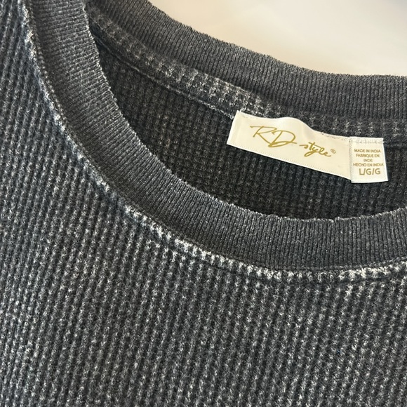 RD Style oversized waffle dark grey tank. Size large. Worn once - Picture 2 of 4